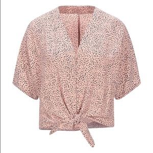 Cheetah print button down blouse
